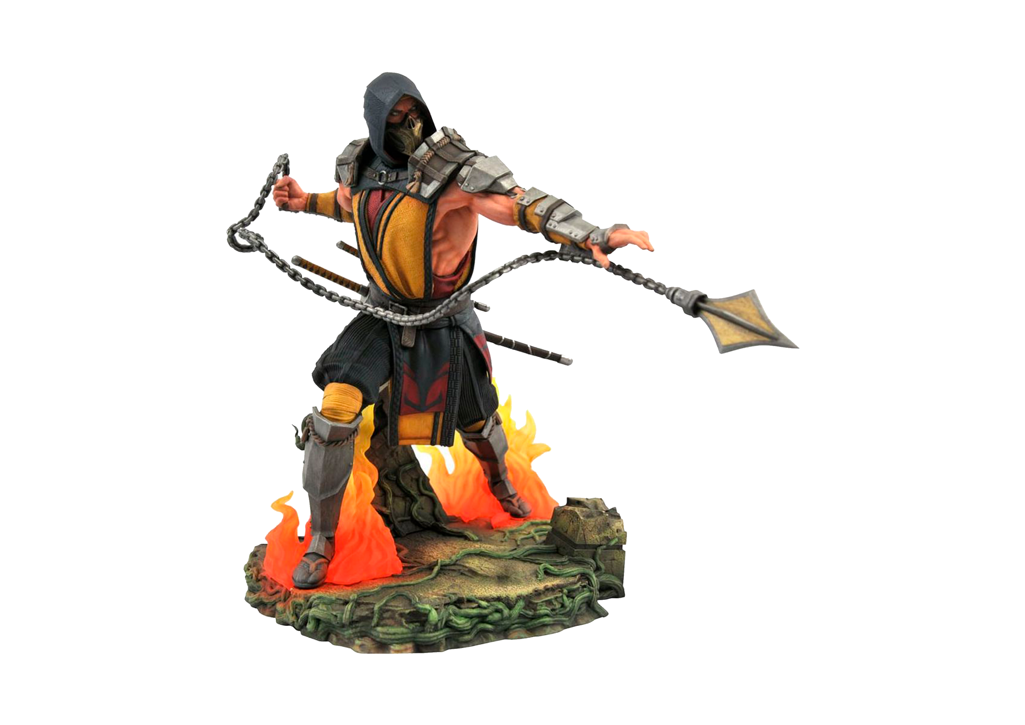 Estátua do personagem Scorpion do jogo Mortal Kombat 11