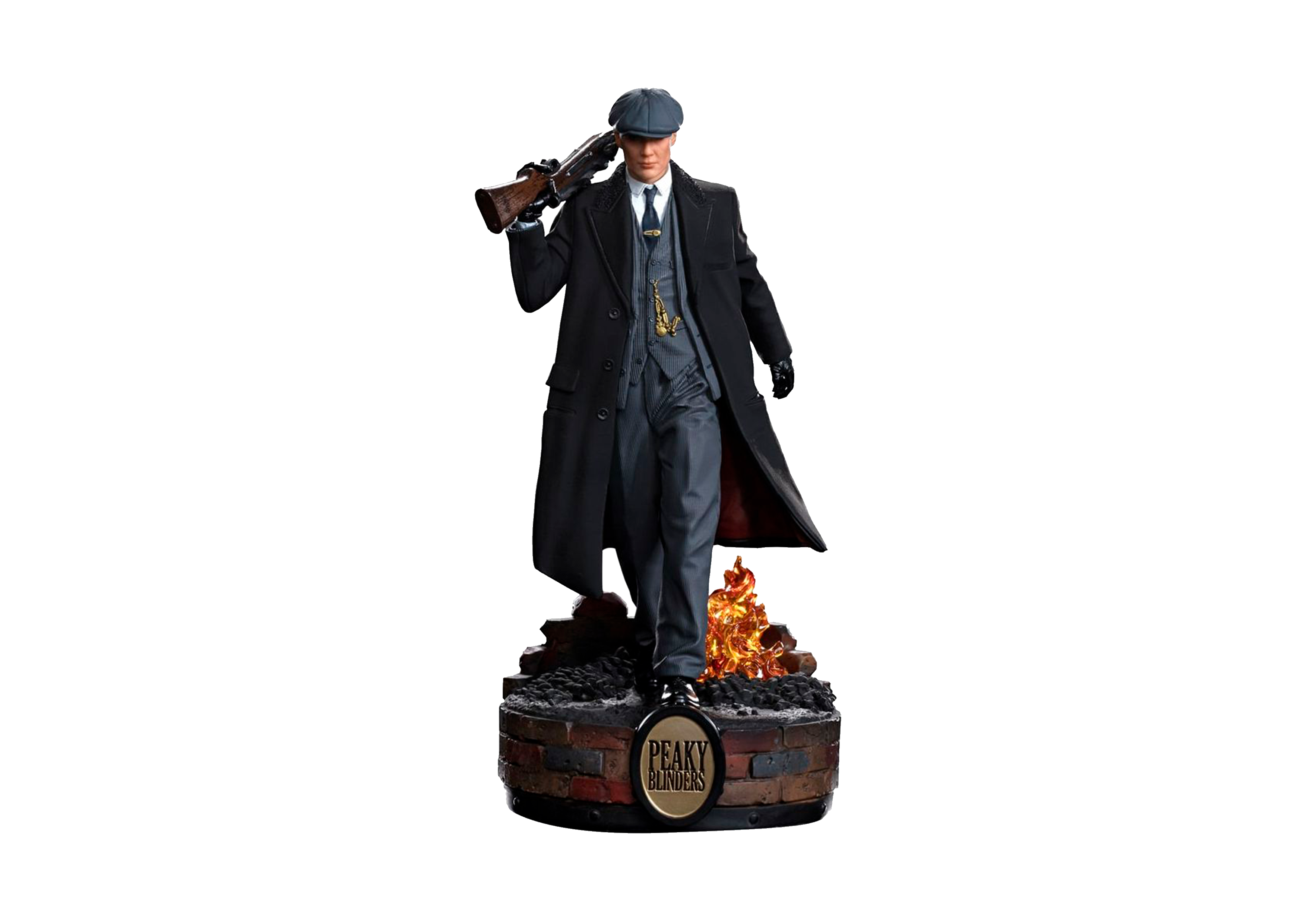 Estátua do personagem Thomas Shelby do seriado Peaky Blinders.