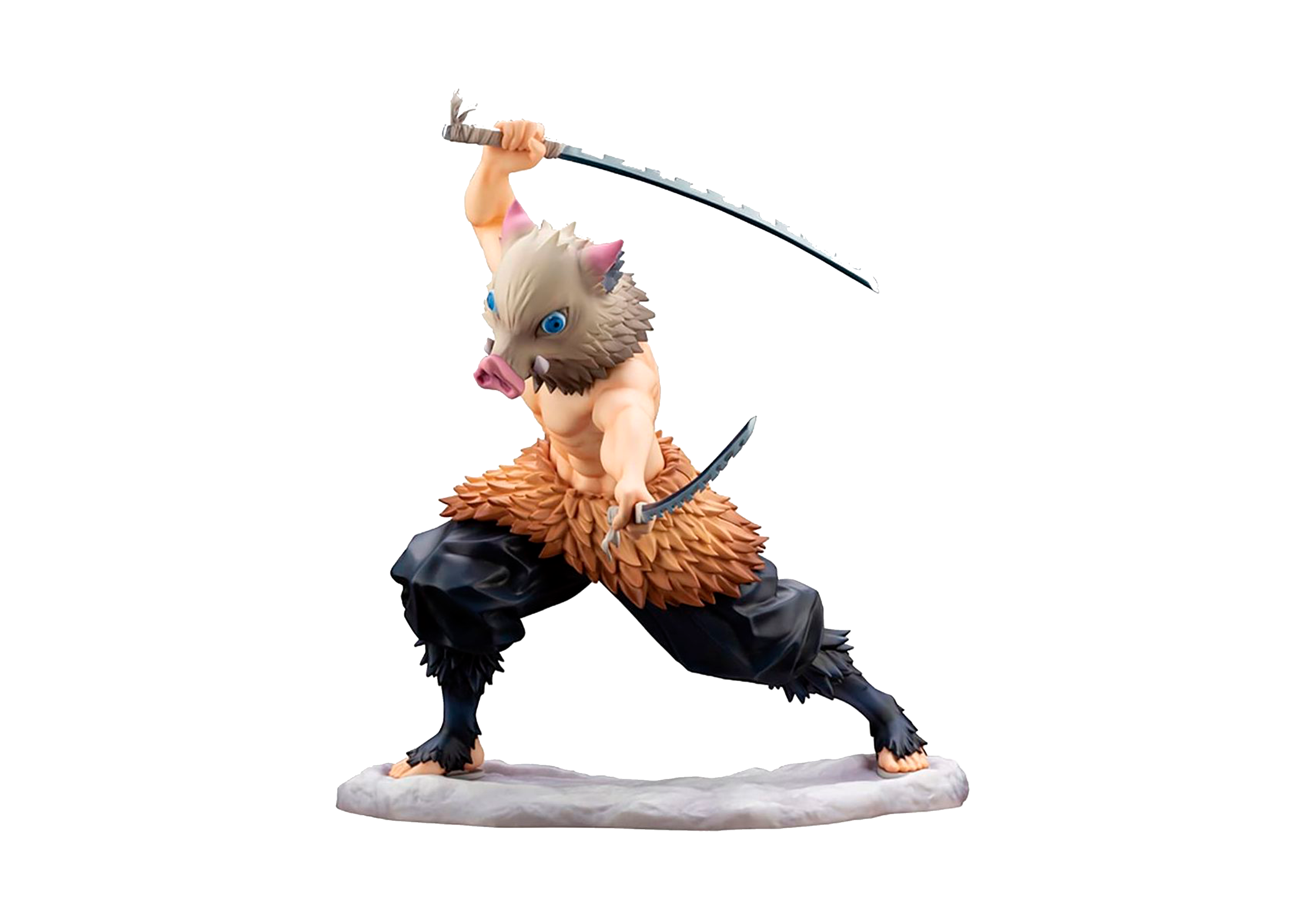 Estátua do personagem Inosuke Hashibira do anime Demon Slayer.